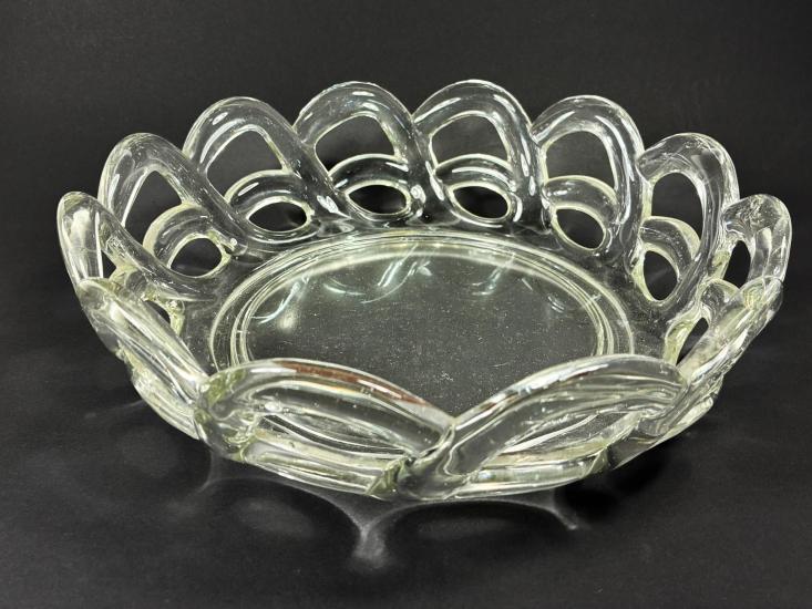 Skleněný košík, průměr 28 cm - 3 Skleněný košík, průměr 28 cm - 3