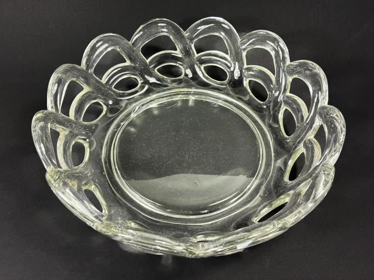 Skleněný košík, průměr 28 cm - 4 Skleněný košík, průměr 28 cm - 4