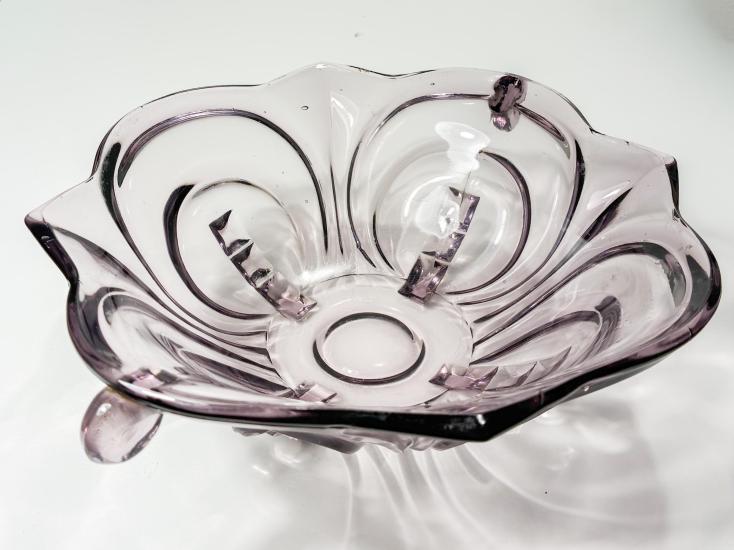 Fialová Art Deco mísa, průměr 27 cm - 4 Fialová Art Deco mísa, průměr 27 cm - 4