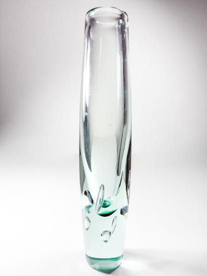 Hutní váza se zelenými akcenty, 36 cm - 3 Hutní váza se zelenými akcenty, 36 cm - 3