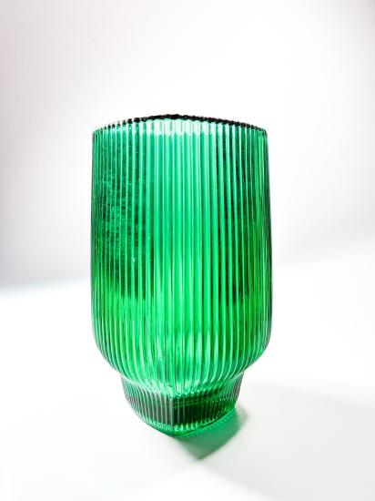 Zelená vroubkovaná váza 17 cm - 3 Zelená vroubkovaná váza 17 cm - 3