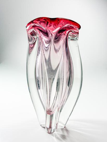Hutní váza přechod do růžové, 24 cm - 1 Hutní váza přechod do růžové, 24 cm - 1