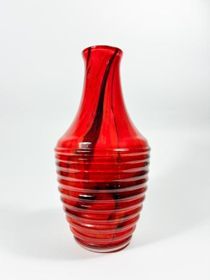 Hutní váza červeno černá, 22 cm - 1 Hutní váza červeno černá, 22 cm - 1