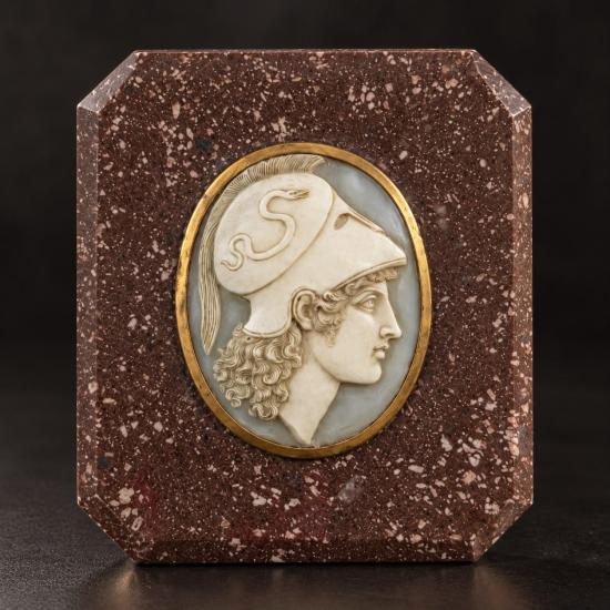 Mramorové těžítko s kamejí ,,Minerva,, - 1 Mramorové těžítko s kamejí ,,Minerva,, - 1