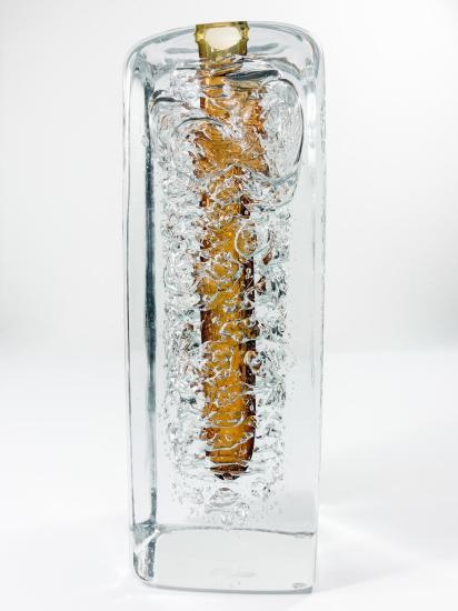 Whirpool skleněná váza čirá, ambrová, 23 cm - 1 Whirpool skleněná váza čirá, ambrová, 23 cm - 1