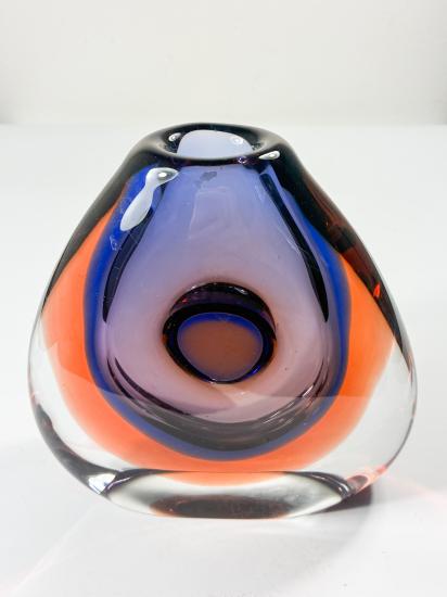 Váza s fialovým jádrem, ,OKO,,18,5 cm- Moser - 5 Váza s fialovým jádrem, ,OKO,,18,5 cm- Moser - 5