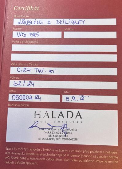 Náušnice z bílého zlata s diamanty, značka HALADA, visací - 7 Náušnice z bílého zlata s diamanty, značka HALADA, visací - 7