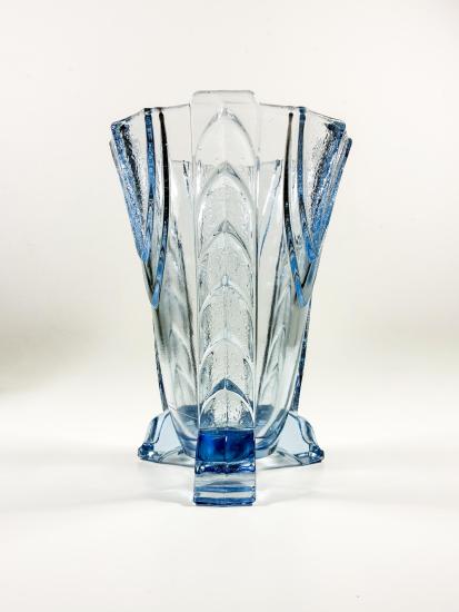 Modrá art deco váza, 21 cm - 1 Modrá art deco váza, 21 cm - 1
