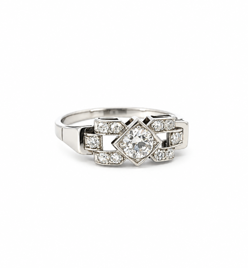 Zlatý prsten s diamanty, vel. 57,5 Zlatý prsten s diamanty, vel. 57,5