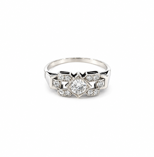 Zlatý prsten s diamanty, vel. 57,5 Zlatý prsten s diamanty, vel. 57,5