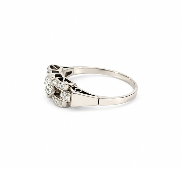 Zlatý prsten s diamanty, vel. 57,5 Zlatý prsten s diamanty, vel. 57,5