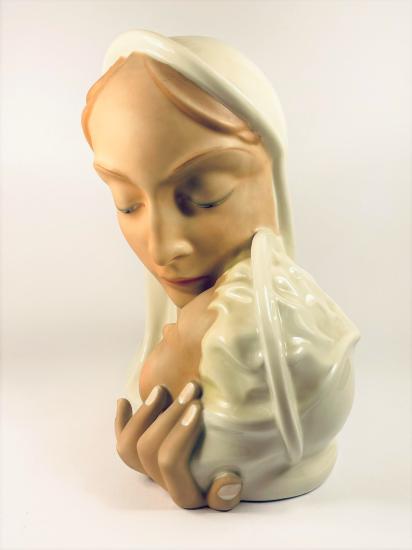 Porcelánová busta - Madona s Ježíškem