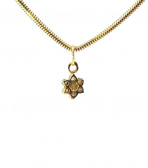 Zlatý přívěs se zirkony a rubínem