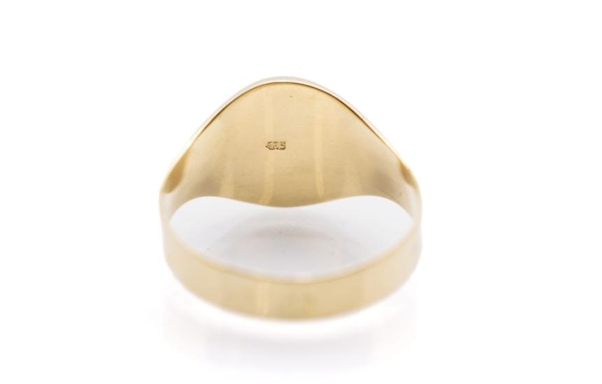Zlatý pánský prsten s černým kamenem -  onyx, vel. 68