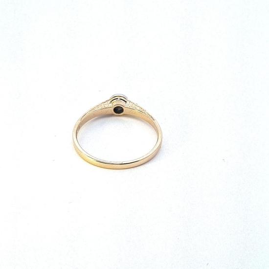 Starožitný zlatý prsten s diamantem, vel. 55