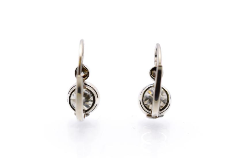 Starožitné zlaté náušnice s diamanty, visací