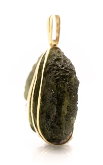 Zlatý přívěsek s vltavínem, 9,17g