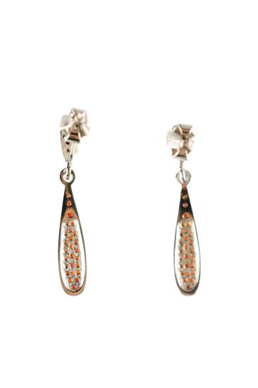 Stříbrné náušnice s českými granáty, puzeta