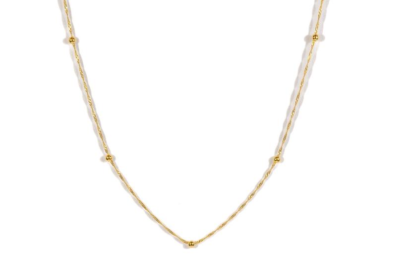 Zlatý řetízek s kuličkami