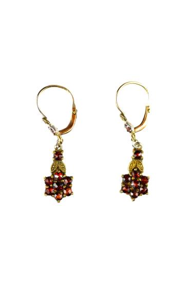 Náušnice z obecného kovu s českými granáty