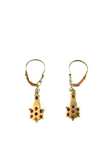 Náušnice z obecného kovu s českými granáty