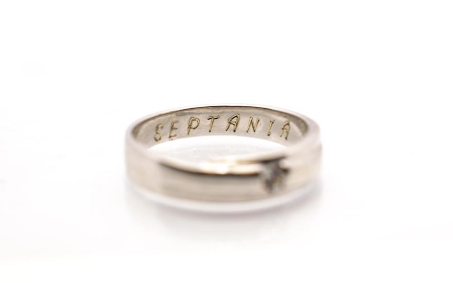 Zlatý prsten se zirkonem, vel. 62