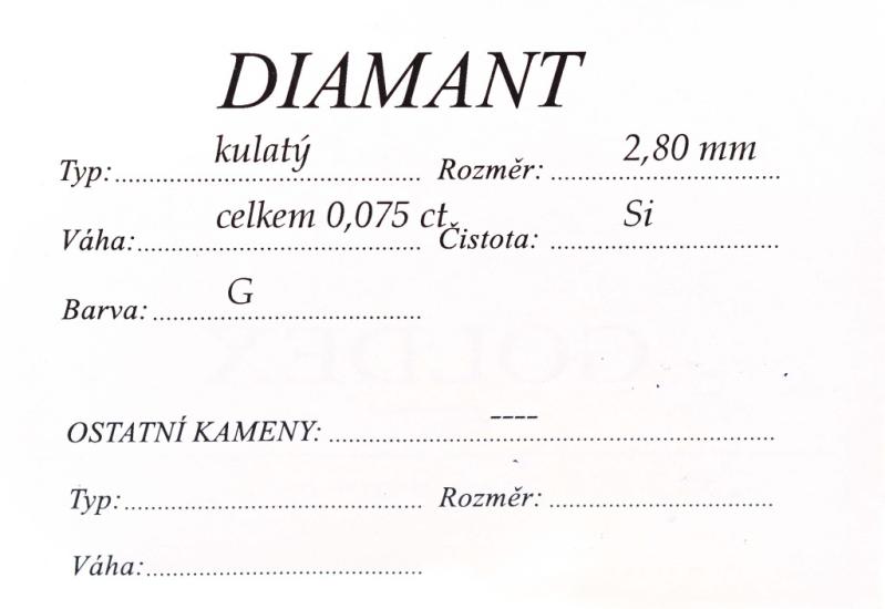 Prsten z bílého zlata s diamantem, vel. 48