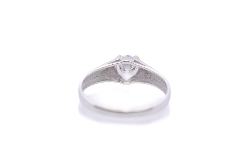 Zlatý prsten z bílého zlata se zirkonem, vel. 56,5