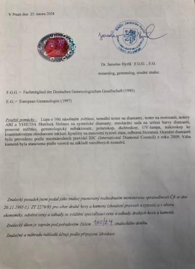 Zlatý prsten s diamanty, vel. 61