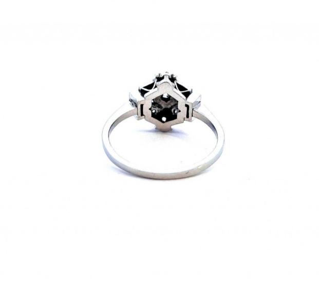 Starožitný zlatý prsten s diamanty, vel. 59