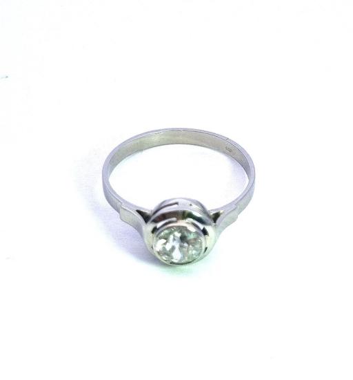 Prsten z bílého zlata s briliantem 0,7 ct, vel. 55,5