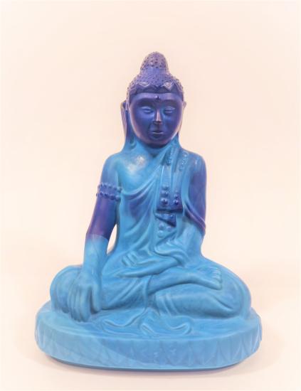 Modrý Buddha, sklo