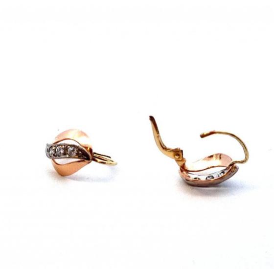 Zlaté náušnice se zirkony, visací