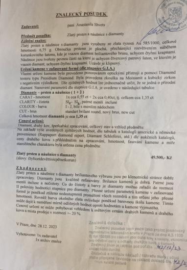 Náušnice z bílého zlata s diamanty, visací