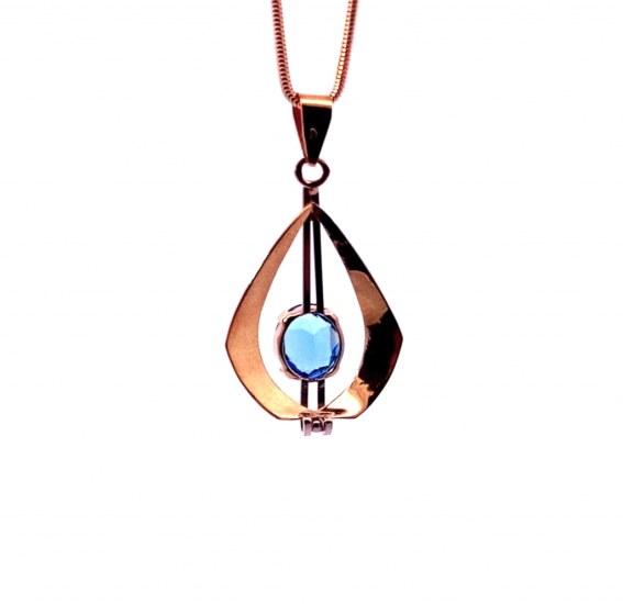 Přívěsek ze žlutého zlata s akvamarínem