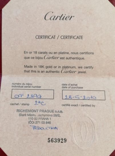Zlatý náramek s přívěsy s diamanty, originál Cartier, 20,10 g