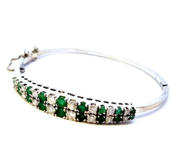Zlatý náramek se smaragdy a diamanty, 13,13 g