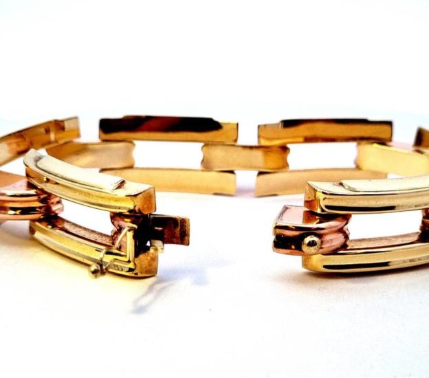 Starožitný zlatý náramek, první republika, 29,28 g