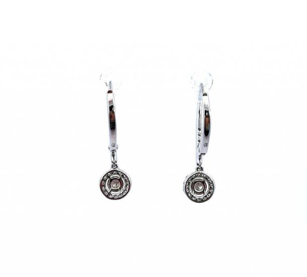Náušnice z bílého zlata s diamanty, visací