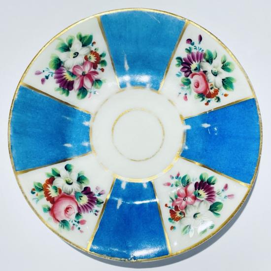 Porcelánový hrníček s podšálkem - modrý