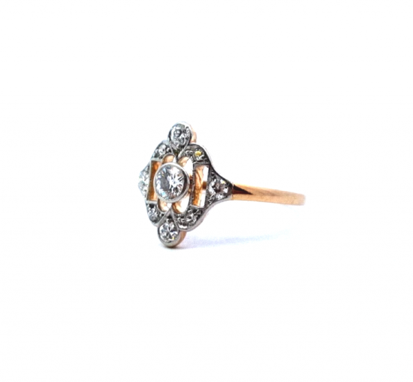 Výjimečný prsten z období art deco s diamanty, vel. 58