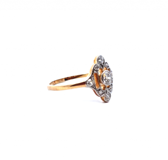 Výjimečný prsten z období art deco s diamanty, vel. 58