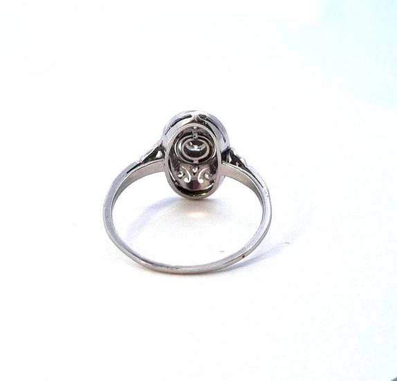 Zlatý prsten s diamanty, Art-Deco, vel. 54,5