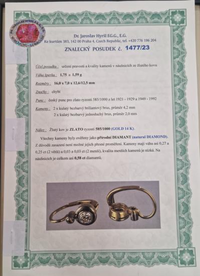 Náušnice - sněhuláci s diamanty 0,58 ct