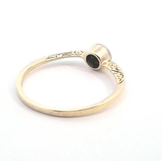 Zlatý prsten se zirkonem, vel. 60,5