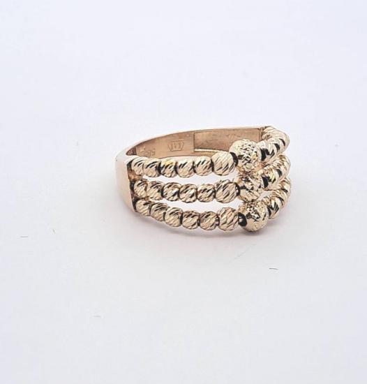 Zlatý prsten s kuličkami, vel. 57