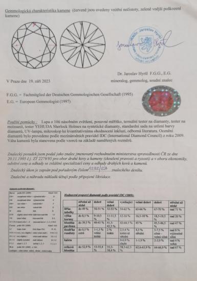 Zlatý prsten s diamantem 1,11 ct, vel. 54