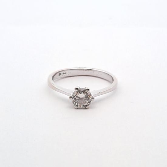Zlatý prsten s briliantem 0,31 ct, vel. 58