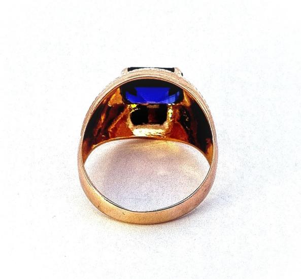 Zlatý prsten s fialovým kamenem, ametyst, vel. 56