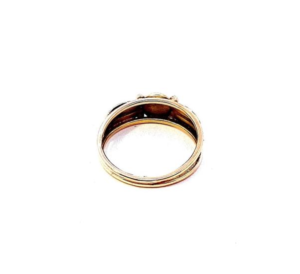 Starožitný zlatý prsten s korálem, vel. 54